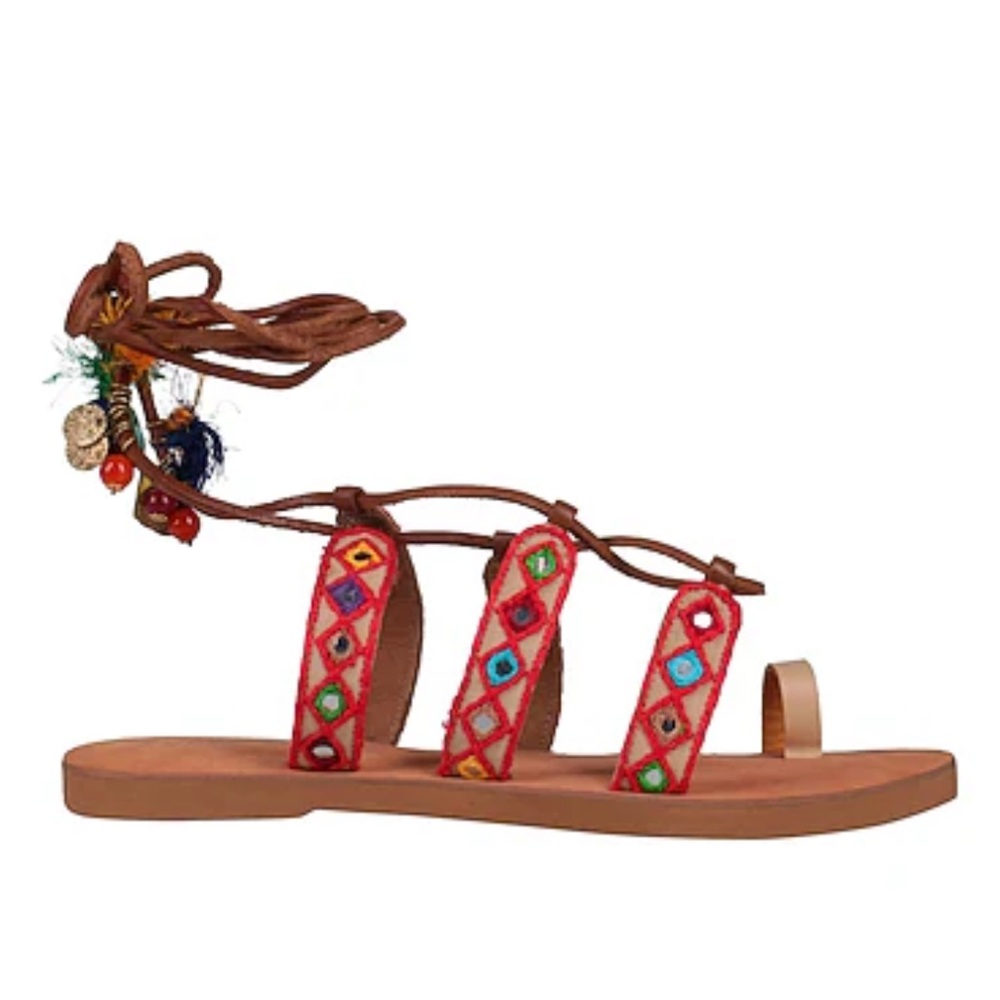 CORAL BLUE Colorful Tassel Sandals